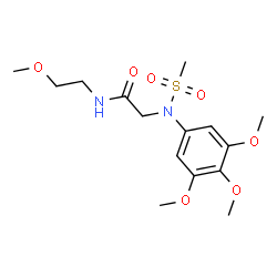 ChemSpider 2D Image | N-(2-Methoxyethyl)-N~2~-(methylsulfonyl)-N~2~-(3,4,5-trimethoxyphenyl)glycinamide | C15H24N2O7S