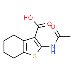 ChemSpider 2D Image | 2-Acetamido-4,5,6,7-tetrahydro-1-benzothiophene-3-carboxylic acid | C11H13NO3S