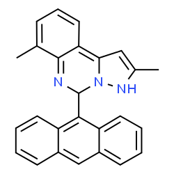 ChemSpider 2D Image | 5-(9-Anthryl)-2,7-dimethyl-3,5-dihydropyrazolo[1,5-c]quinazoline | C26H21N3