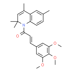 ChemSpider 2D Image | (2E)-1-(2,2,4,6-Tetramethyl-1(2H)-quinolinyl)-3-(3,4,5-trimethoxyphenyl)-2-propen-1-one | C25H29NO4
