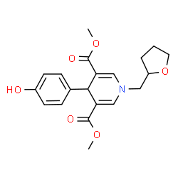 ChemSpider 2D Image | Dimethyl 4-(4-hydroxyphenyl)-1-(tetrahydro-2-furanylmethyl)-1,4-dihydro-3,5-pyridinedicarboxylate | C20H23NO6