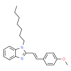 ChemSpider 2D Image | 1-Heptyl-2-[(E)-2-(4-methoxyphenyl)vinyl]-1H-benzimidazole | C23H28N2O