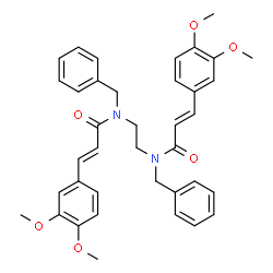 ChemSpider 2D Image | (2E,2'E)-N,N'-1,2-Ethanediylbis[N-benzyl-3-(3,4-dimethoxyphenyl)acrylamide] | C38H40N2O6