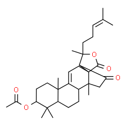 ChemSpider 2D Image | 16,18-Dioxo-18,20-epoxylanosta-9(11),24-dien-3-yl acetate | C32H46O5