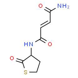 ChemSpider 2D Image | (2E)-N-(2-Oxotetrahydro-3-thiophenyl)-2-butenediamide | C8H10N2O3S
