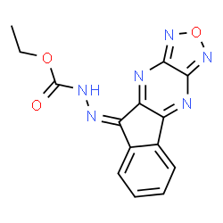 ChemSpider 2D Image | Ethyl (2Z)-2-(9H-indeno[1,2-b][1,2,5]oxadiazolo[3,4-e]pyrazin-9-ylidene)hydrazinecarboxylate | C14H10N6O3
