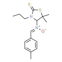 ChemSpider 2D Image | 5,5-Dimethyl-4-[(Z)-(4-methylbenzylidene)(oxido)-lambda~5~-azanyl]-3-propyl-1,3-thiazolidine-2-thione | C16H22N2OS2