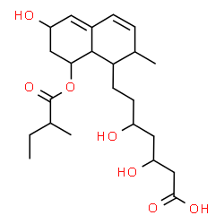 ChemSpider 2D Image | 1-naphthaleneheptanoic acid, 1,2,6,7,8,8a-hexahydro-b,d,6-trihydroxy-2-methyl-8-(2-methyl-1-oxobutoxy)- | C23H36O7