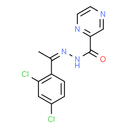 ChemSpider 2D Image | N'-[(1Z)-1-(2,4-Dichlorophenyl)ethylidene]-2-pyrazinecarbohydrazide | C13H10Cl2N4O