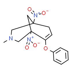 ChemSpider 2D Image | 3-Methyl-1,5-dinitro-6-phenoxy-3-azabicyclo[3.3.1]non-6-ene | C15H17N3O5