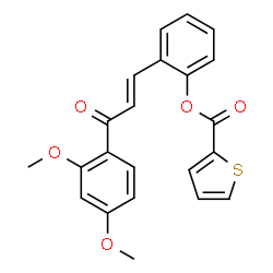 ChemSpider 2D Image | 2-[(1E)-3-(2,4-Dimethoxyphenyl)-3-oxo-1-propen-1-yl]phenyl 2-thiophenecarboxylate | C22H18O5S
