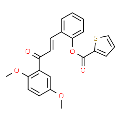 ChemSpider 2D Image | 2-[(1E)-3-(2,5-Dimethoxyphenyl)-3-oxo-1-propen-1-yl]phenyl 2-thiophenecarboxylate | C22H18O5S