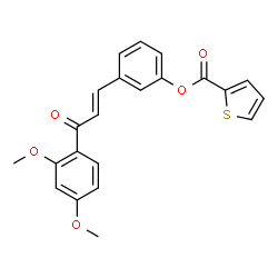 ChemSpider 2D Image | 3-[(1E)-3-(2,4-Dimethoxyphenyl)-3-oxo-1-propen-1-yl]phenyl 2-thiophenecarboxylate | C22H18O5S