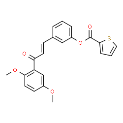 ChemSpider 2D Image | 3-[(1E)-3-(2,5-Dimethoxyphenyl)-3-oxo-1-propen-1-yl]phenyl 2-thiophenecarboxylate | C22H18O5S
