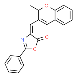 ChemSpider 2D Image | (4E)-4-[(2-Methyl-2H-chromen-3-yl)methylene]-2-phenyl-1,3-oxazol-5(4H)-one | C20H15NO3