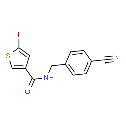 ChemSpider 2D Image | N-(4-Cyanobenzyl)-5-iodo-3-thiophenecarboxamide | C13H9IN2OS