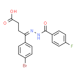 ChemSpider 2D Image | (4Z)-4-(4-Bromophenyl)-4-[(4-fluorobenzoyl)hydrazono]butanoic acid | C17H14BrFN2O3