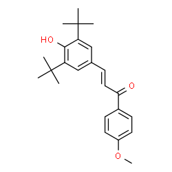 ChemSpider 2D Image | (2E)-3-[3,5-Bis(tert-butyl)-4-hydroxyphenyl]-1-(4-methoxyphenyl)prop-2-en-1-one | C24H30O3