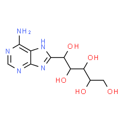 ChemSpider 2D Image | 1-C-(6-Amino-7H-purin-8-yl)pentitol | C10H15N5O5