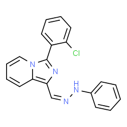ChemSpider 2D Image | 3-(2-Chlorophenyl)-1-[(Z)-(phenylhydrazono)methyl]imidazo[1,5-a]pyridine | C20H15ClN4