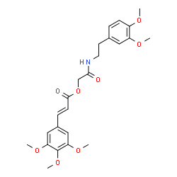ChemSpider 2D Image | 2-{[2-(3,4-Dimethoxyphenyl)ethyl]amino}-2-oxoethyl (2E)-3-(3,4,5-trimethoxyphenyl)acrylate | C24H29NO8
