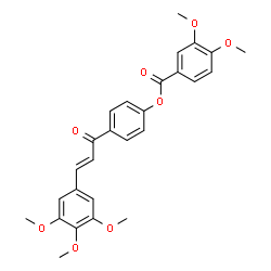 ChemSpider 2D Image | 4-[(2E)-3-(3,4,5-Trimethoxyphenyl)-2-propenoyl]phenyl 3,4-dimethoxybenzoate | C27H26O8