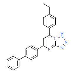 ChemSpider 2D Image | 5-(4-Biphenylyl)-7-(4-ethylphenyl)-1,7-dihydrotetrazolo[1,5-a]pyrimidine | C24H21N5