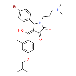 ChemSpider 2D Image | (4E)-5-(4-Bromophenyl)-1-[3-(dimethylamino)propyl]-4-[hydroxy(4-isobutoxy-2-methylphenyl)methylene]-2,3-pyrrolidinedione | C27H33BrN2O4