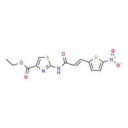 ChemSpider 2D Image | Ethyl 2-{[(2E)-3-(5-nitro-2-thienyl)-2-propenoyl]amino}-1,3-thiazole-4-carboxylate | C13H11N3O5S2