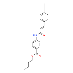 ChemSpider 2D Image | Butyl 4-({(2E)-3-[4-(2-methyl-2-propanyl)phenyl]-2-propenoyl}amino)benzoate | C24H29NO3