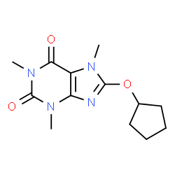 ChemSpider 2D Image | 8-(Cyclopentyloxy)-Caffeine | C13H18N4O3