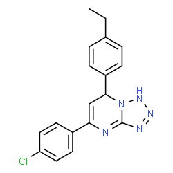 ChemSpider 2D Image | 5-(4-Chlorophenyl)-7-(4-ethylphenyl)-1,7-dihydrotetrazolo[1,5-a]pyrimidine | C18H16ClN5