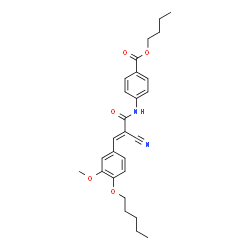 ChemSpider 2D Image | Butyl 4-({(2E)-2-cyano-3-[3-methoxy-4-(pentyloxy)phenyl]-2-propenoyl}amino)benzoate | C27H32N2O5