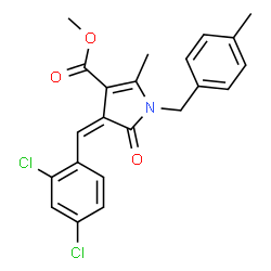ChemSpider 2D Image | Methyl (4Z)-4-(2,4-dichlorobenzylidene)-2-methyl-1-(4-methylbenzyl)-5-oxo-4,5-dihydro-1H-pyrrole-3-carboxylate | C22H19Cl2NO3