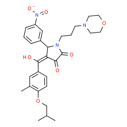 ChemSpider 2D Image | (4E)-4-[Hydroxy(4-isobutoxy-3-methylphenyl)methylene]-1-[3-(4-morpholinyl)propyl]-5-(3-nitrophenyl)-2,3-pyrrolidinedione | C29H35N3O7