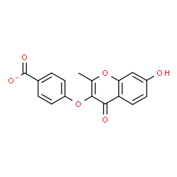 ChemSpider 2D Image | 4-[(7-Hydroxy-2-methyl-4-oxo-4H-chromen-3-yl)oxy]benzoate | C17H11O6
