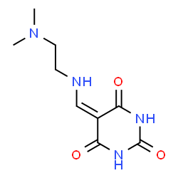 ChemSpider 2D Image | 5-({[2-(Dimethylamino)ethyl]amino}methylene)-2,4,6(1H,3H,5H)-pyrimidinetrione | C9H14N4O3