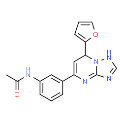 ChemSpider 2D Image | N-{3-[7-(2-Furyl)-1,7-dihydro[1,2,4]triazolo[1,5-a]pyrimidin-5-yl]phenyl}acetamide | C17H15N5O2