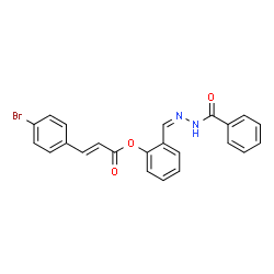 ChemSpider 2D Image | 2-[(Z)-(Benzoylhydrazono)methyl]phenyl (2E)-3-(4-bromophenyl)acrylate | C23H17BrN2O3