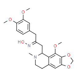 ChemSpider 2D Image | (2E)-1-(3,4-Dimethoxyphenyl)-N-hydroxy-3-(4-methoxy-6-methyl-5,6,7,8-tetrahydro[1,3]dioxolo[4,5-g]isoquinolin-5-yl)-2-propanimine | C23H28N2O6