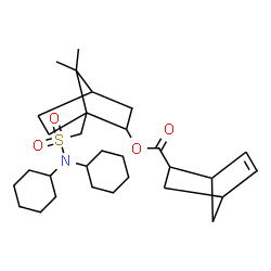 ChemSpider 2D Image | 1-[(Dicyclohexylsulfamoyl)methyl]-7,7-dimethylbicyclo[2.2.1]hept-2-yl bicyclo[2.2.1]hept-5-ene-2-carboxylate | C30H47NO4S