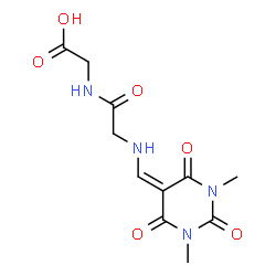 ChemSpider 2D Image | N-[(1,3-Dimethyl-2,4,6-trioxotetrahydro-5(2H)-pyrimidinylidene)methyl]glycylglycine | C11H14N4O6