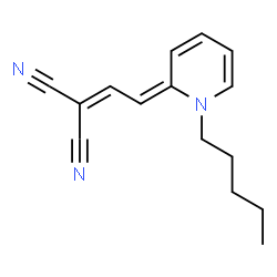 ChemSpider 2D Image | [(2E)-2-(1-Pentyl-2(1H)-pyridinylidene)ethylidene]malononitrile | C15H17N3