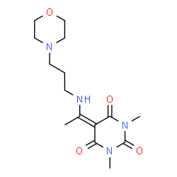 ChemSpider 2D Image | 1,3-Dimethyl-5-(1-{[3-(4-morpholinyl)propyl]amino}ethylidene)-2,4,6(1H,3H,5H)-pyrimidinetrione | C15H24N4O4