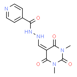 ChemSpider 2D Image | N'-[(1,3-Dimethyl-2,4,6-trioxotetrahydro-5(2H)-pyrimidinylidene)methyl]isonicotinohydrazide | C13H13N5O4