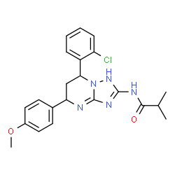 ChemSpider 2D Image | N-[7-(2-Chlorophenyl)-5-(4-methoxyphenyl)-1,5,6,7-tetrahydro[1,2,4]triazolo[1,5-a]pyrimidin-2-yl]-2-methylpropanamide | C22H24ClN5O2
