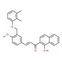 ChemSpider 2D Image | (2E)-3-{3-[(2,3-Dimethylphenoxy)methyl]-4-methoxyphenyl}-1-(1-hydroxy-2-naphthyl)-2-propen-1-one | C29H26O4
