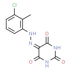ChemSpider 2D Image | 5-[(3-Chloro-2-methylphenyl)hydrazono]-2,4,6(1H,3H,5H)-pyrimidinetrione | C11H9ClN4O3