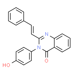 ChemSpider 2D Image | 3-(4-Hydroxyphenyl)-2-[(E)-2-phenylvinyl]-4(3H)-quinazolinone | C22H16N2O2