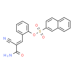 ChemSpider 2D Image | 2-[(1E)-3-Amino-2-cyano-3-oxo-1-propen-1-yl]phenyl 2-naphthalenesulfonate | C20H14N2O4S